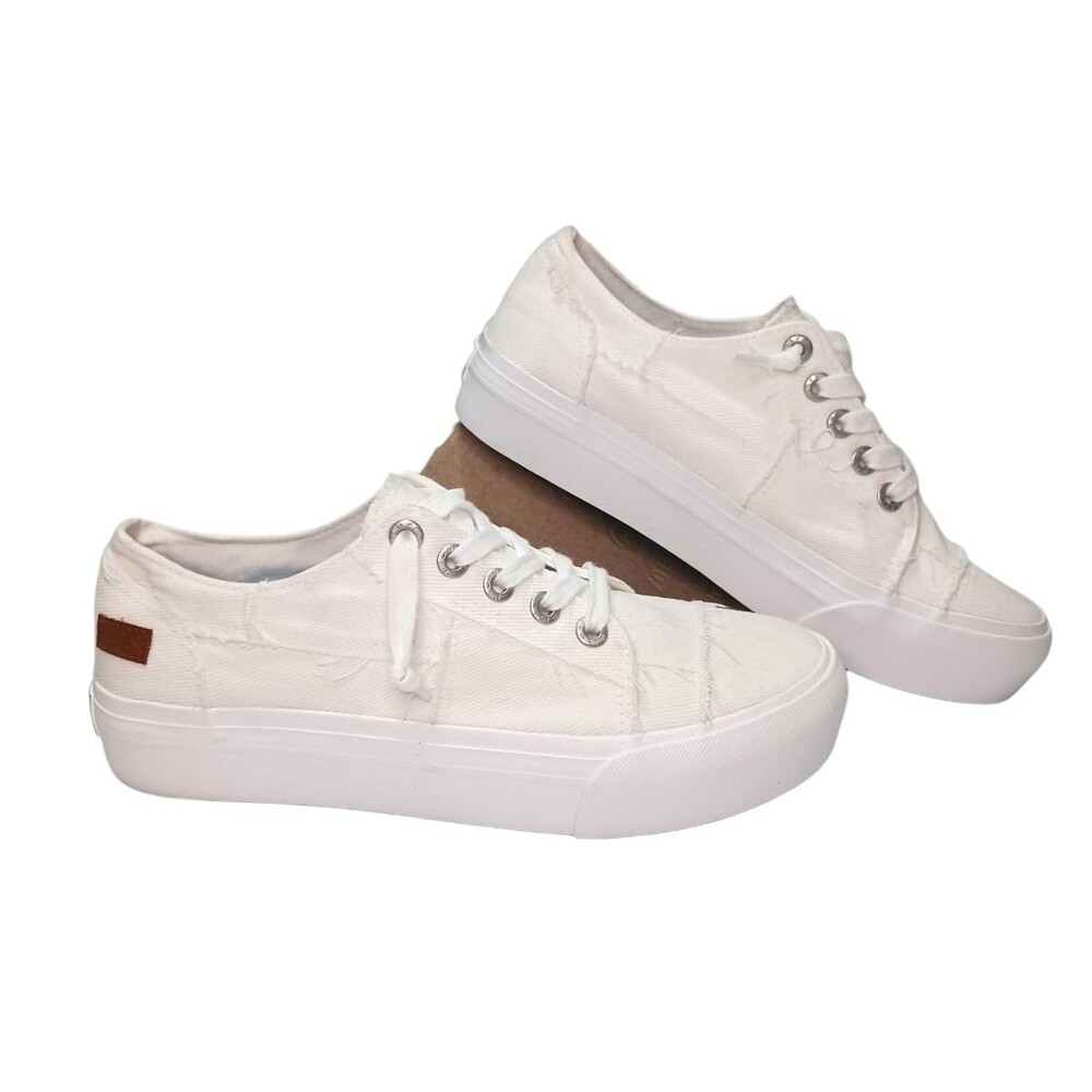 Blowfish Malibu Clay Canvas Off White Platform Sneakers Women’s Size 10 Shoes